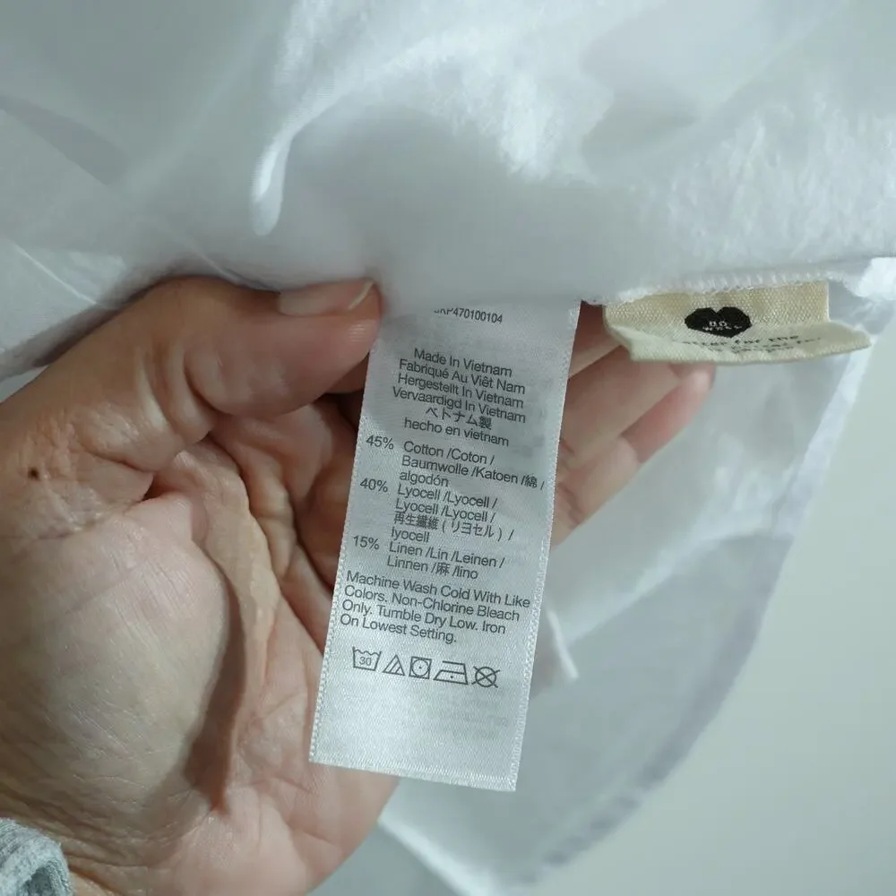 NWT Madewell White Button Short Sleeve Cotton Linen Blend Slim Central Shirt-XL - Picture 11 of 15